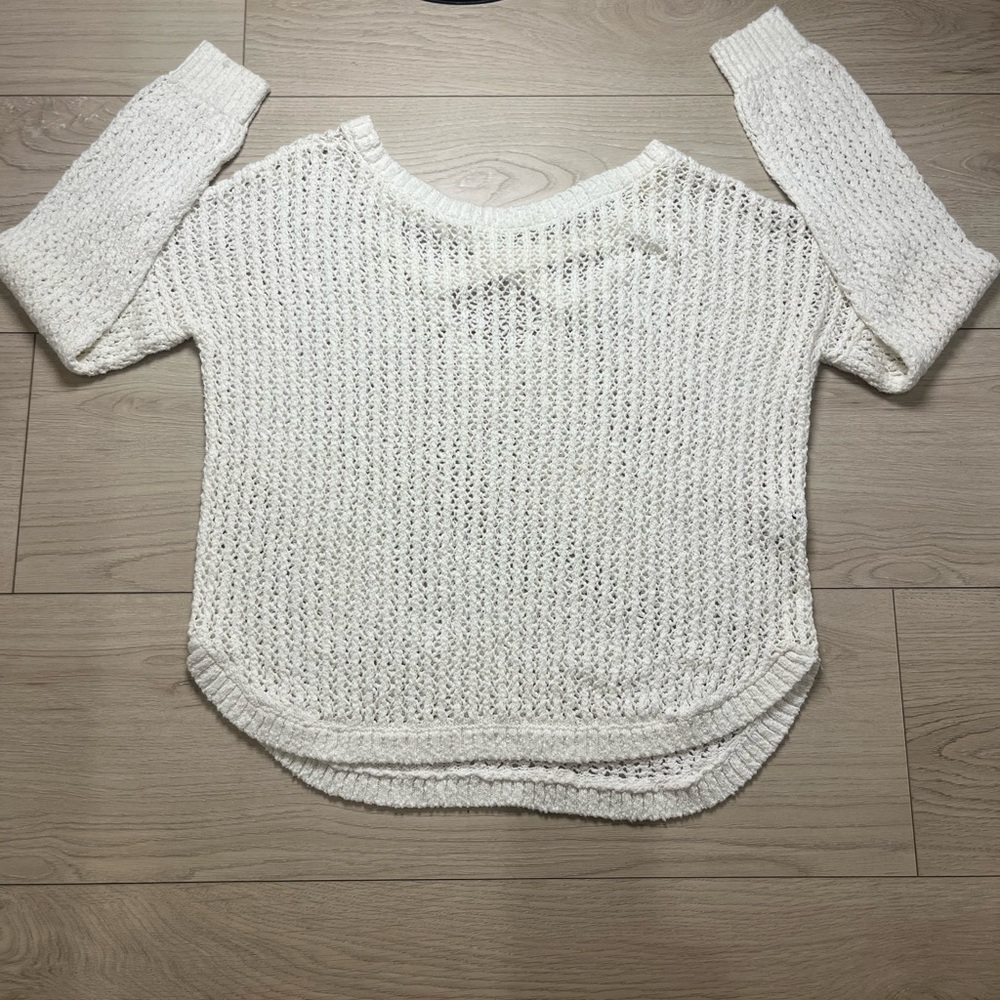 Hollister Sweater Criss-cross On Back Cream Women’s Oversized Small